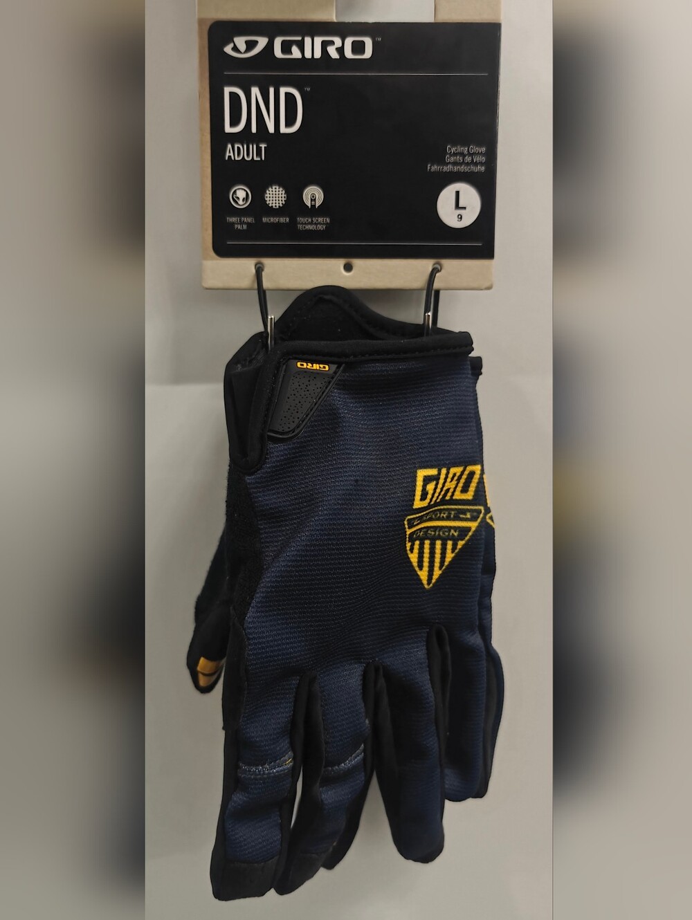 Giro DND Cycling Gloves, Dark Shark/Spectra Yellow, Large